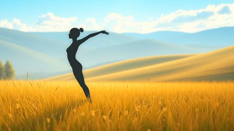Un cuerpo flexible se estira en calma