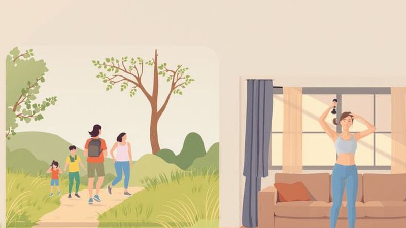 Ilustración serena de actividad y bienestar