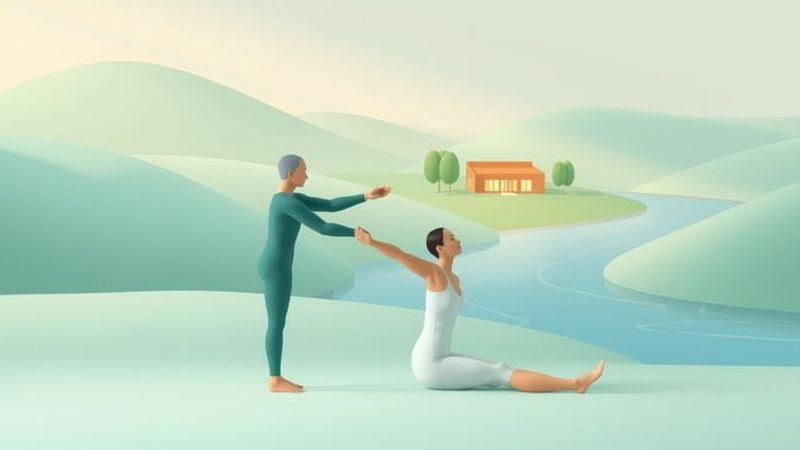 Ilustración minimalista de recuperación y armonía