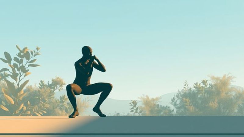 Un individuo fuerte se ejercita en calma