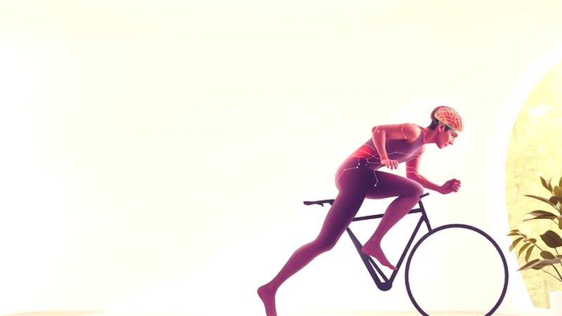 Un ciclista conectado irradia bienestar sereno