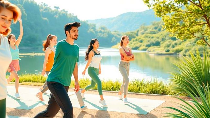 Un grupo diverso se mueve armoniosamente