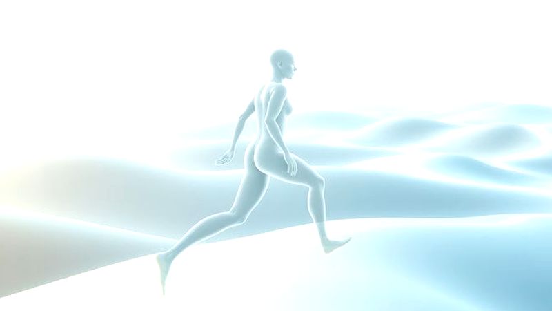 Una figura humana dinámica fluye en equilibrio